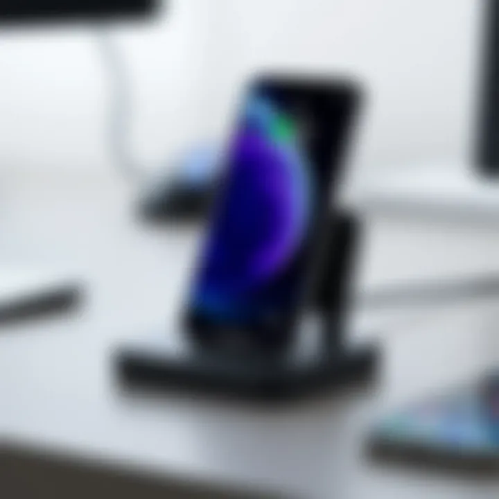 Elegant wireless charging station showcasing sleek design