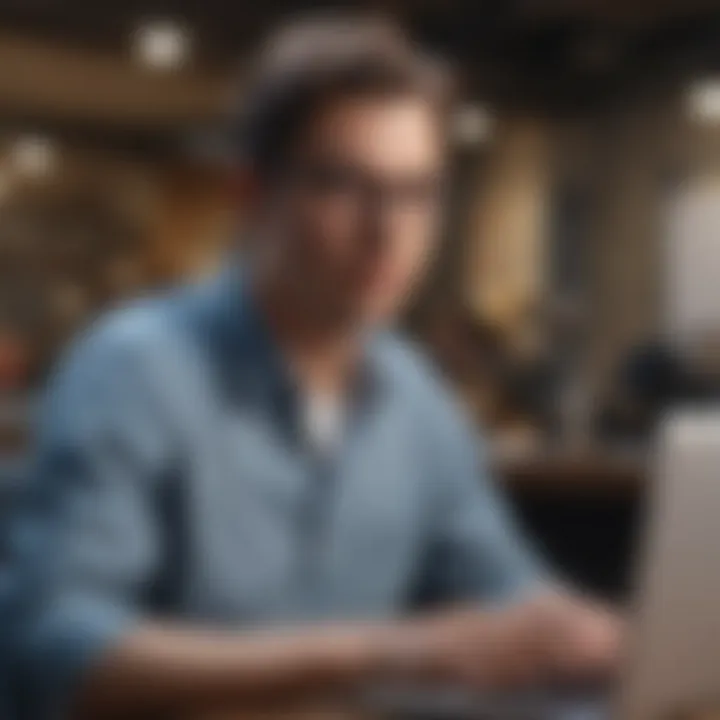 User engaging with online word processing tools