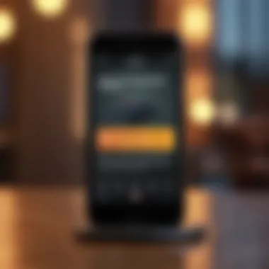 iPhone displaying Amber Alert notification Illustration of iPhone with Amber Alert notification