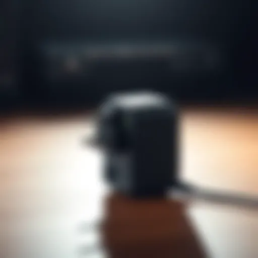 Detailed view of the Apollo Twin power adapter showcasing its design and features