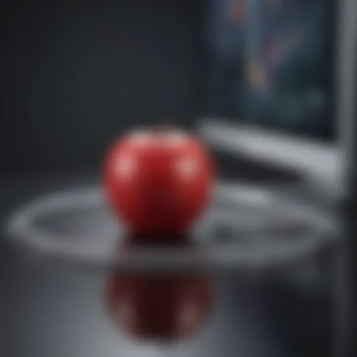 Conceptual artwork depicting a seamless connection between Apple devices over the web