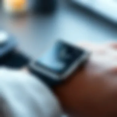 Close-up of fitness tracking features on the Apple Watch SE