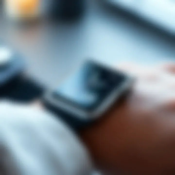 Close-up of fitness tracking features on the Apple Watch SE