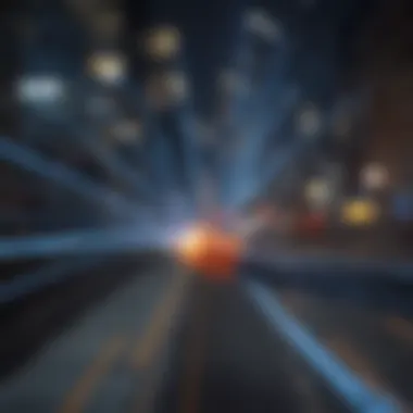 High-Speed Fiber Connectivity in Detroit High-speed fiber optic cables linked to a network hub.
