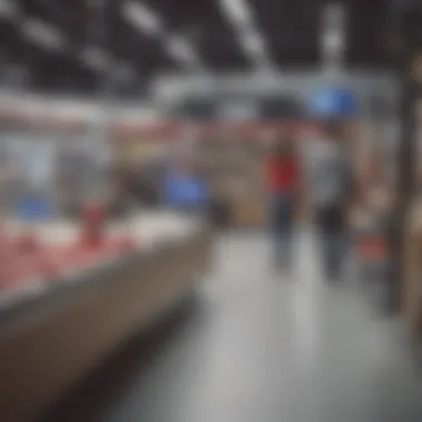 Efficient Return Process Illustration of a person returning Apple product at a Best Buy store
