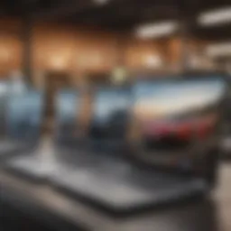 Laptops lined up for trade-in evaluation