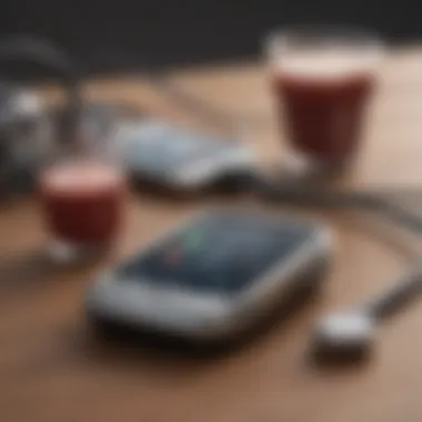 Integration of Blood Pressure Device with iPhone Innovative blood pressure monitoring device beside an iPhone