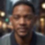 Celebrated actor Will Smith in a thought-provoking scene