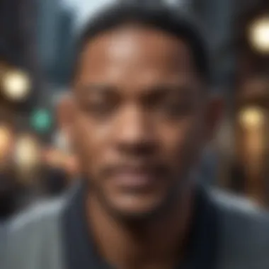 Celebrated actor Will Smith in a thought-provoking scene