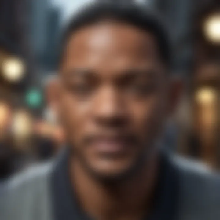 Celebrated actor Will Smith in a thought-provoking scene