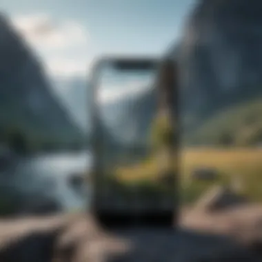 Nature landscape with mountains and clear skies