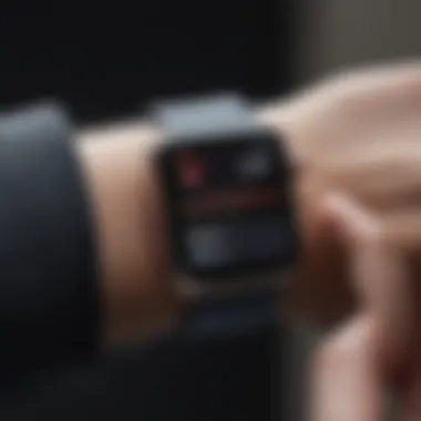 Infographic illustrating health monitoring features of the Apple Watch.