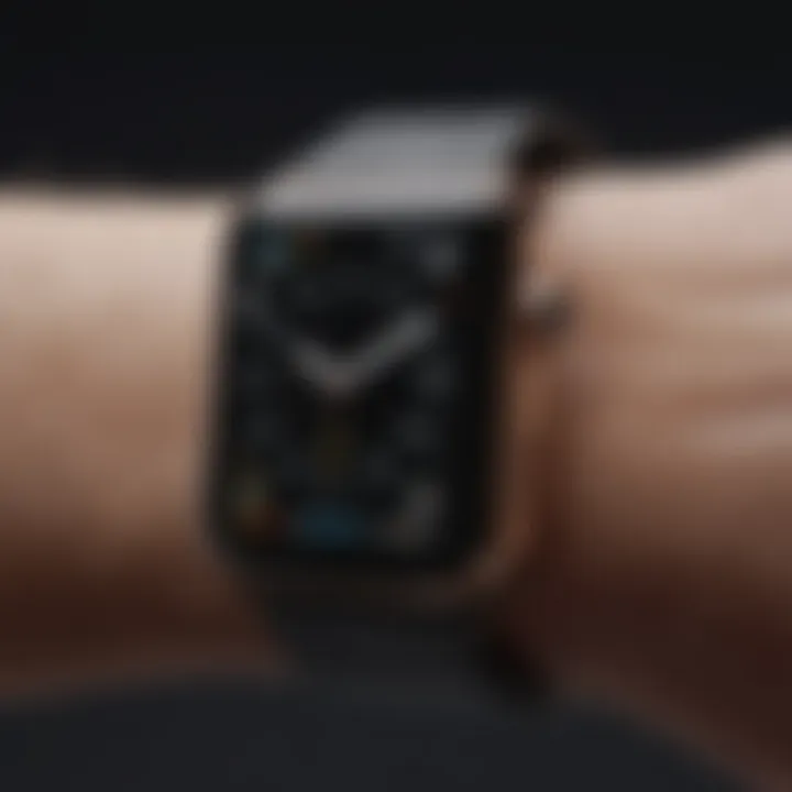 Detailed view of Apple Watch models showcasing variations in design.