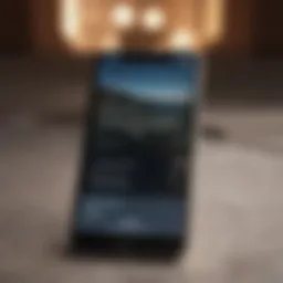Smartphone displaying email application interface
