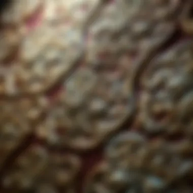 Close-up of intricate wallpaper pattern