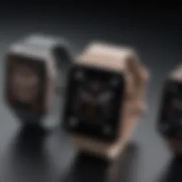 A sleek display of the latest Apple Watch models showcasing their unique designs and colors.