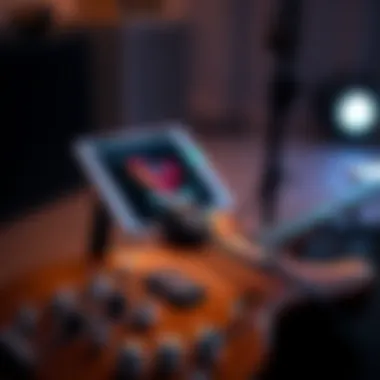 Guitar connected to iPad with interface