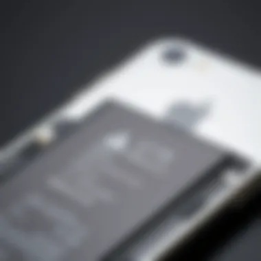 Detailed Look at iPhone 6 Battery Close-up view of an iPhone 6 battery