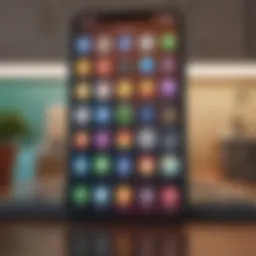 A beautifully customized home screen on an Apple device showcasing vibrant app icons and widgets.