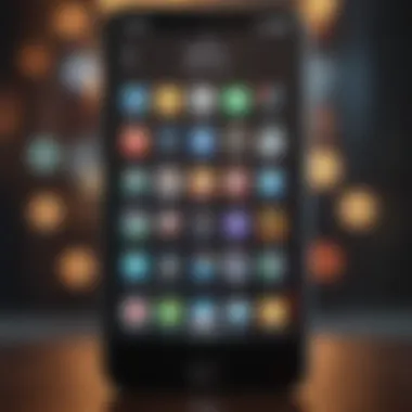 Customized iPhone home screen with unique icons