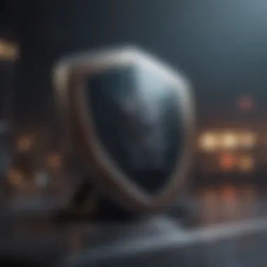 Cybersecurity Shield for Data Protection Cybersecurity shield protecting data