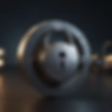 Data security icon with lock symbol