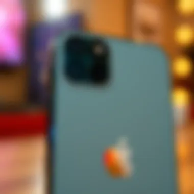 Detailed view of iPhone 12 showcasing its features