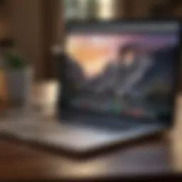 Minimalist Macbook Pro with Windows logo on screen