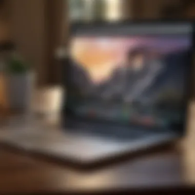 Innovative Integration: Macbook Pro with Windows Minimalist Macbook Pro with Windows logo on screen