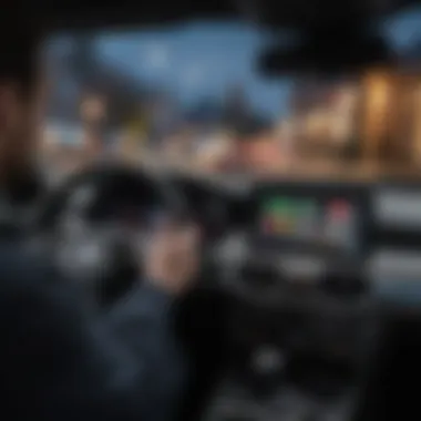 Interactive Driver Experience Driver engaging with the CarPlay interface