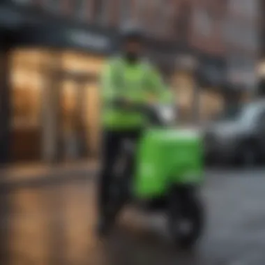 Driver receiving Uber Eats delivery instructions