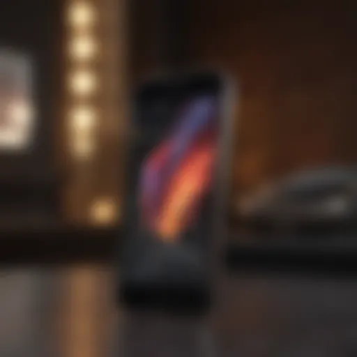 Elegant design of iPhone SE in luxurious setting