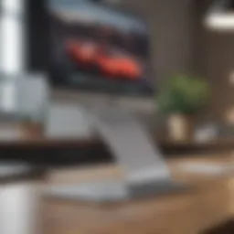 Sleek and modern desk stand for MacBook Pro