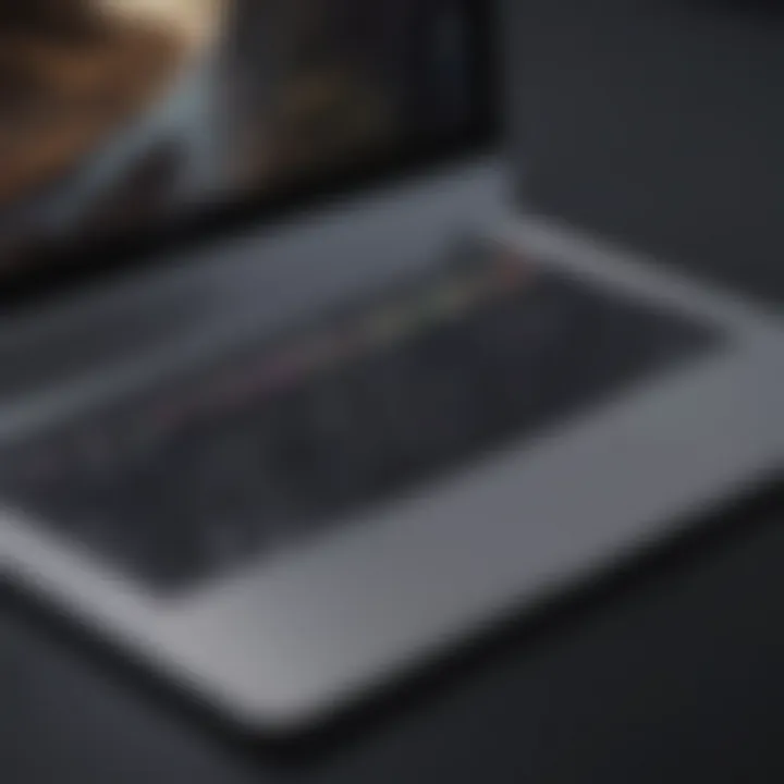 Close-up of MacBook Pro's high-resolution display with vibrant colors