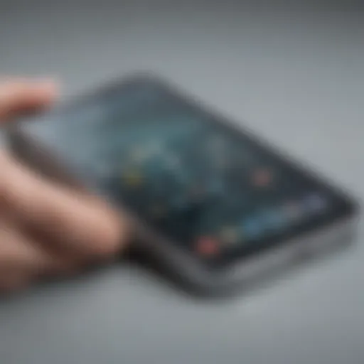 Close-up view of the new iPhone Flip showcasing its innovative foldable design.