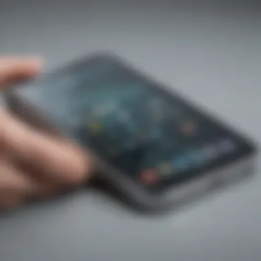 Innovative Foldable Design of the iPhone Flip Close-up view of the new iPhone Flip showcasing its innovative foldable design.