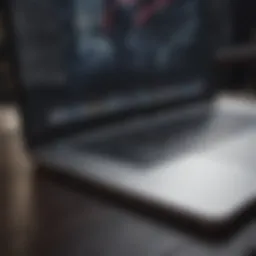 The sleek design of the latest MacBook Pro model showcasing its modern aesthetic.