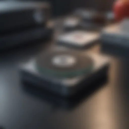 Apple SuperDrive next to Blu-ray disc