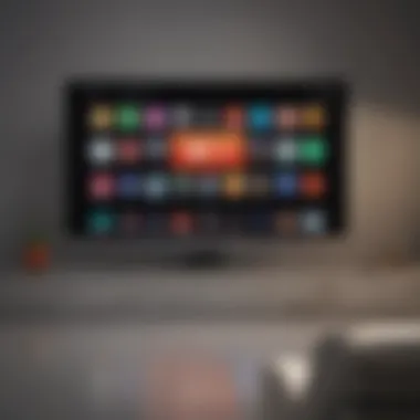 Exploring the Apple TV Interface A captivating view of the Apple TV interface showcasing diverse streaming options.