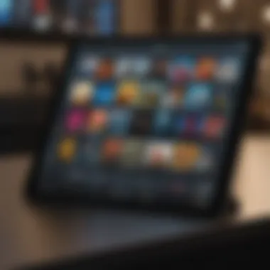 Dynamic App Display on iPad Close-up of an iPad with various apps displayed on the screen.