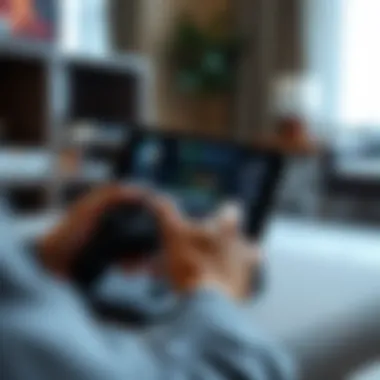 User navigating iPad games with Bluetooth controller