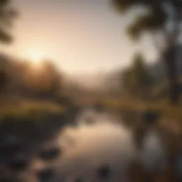 A vibrant cinematic filter applied to a serene landscape