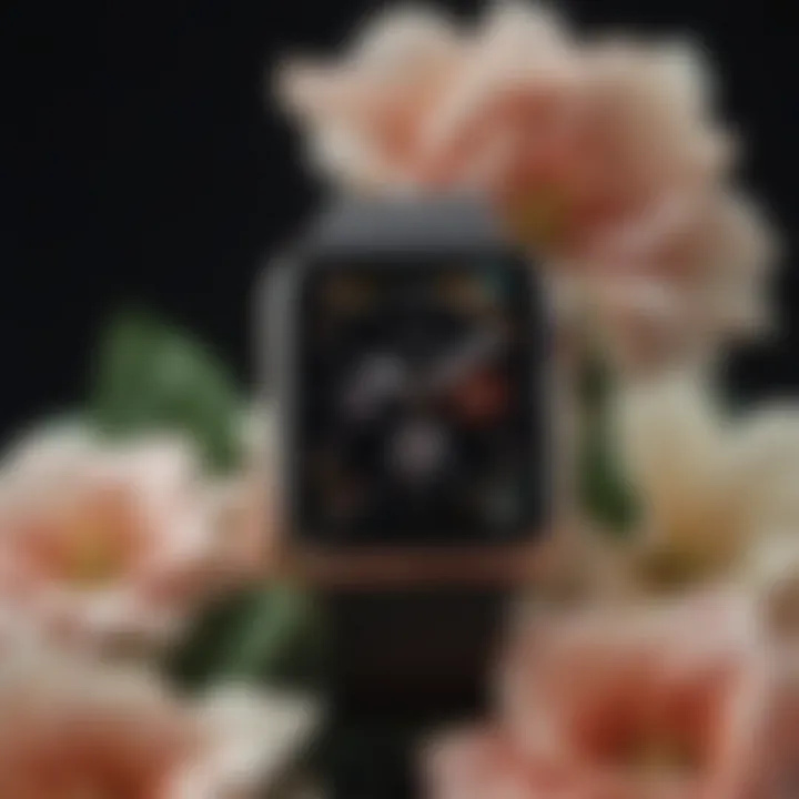 Elegant Apple Watch face with floral design