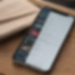 A close-up view of a smartphone displaying the Notes app with a document ready for scanning.