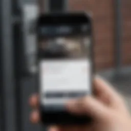 Smartphone displaying a gate opener app interface