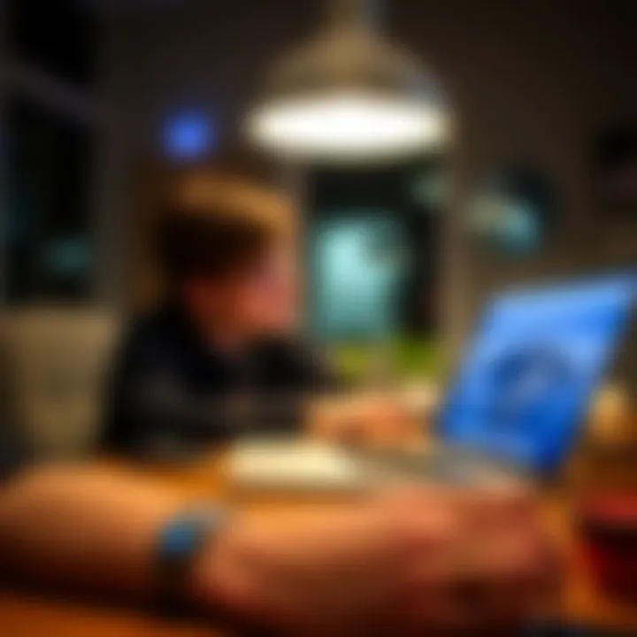 Maximizing Efficiency: Productivity with Bluetooth Mouse User enjoying productivity with Bluetooth mouse on MacBook Air