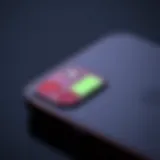 Close-up view of the latest iPhone showcasing its sleek design and battery indicator