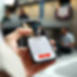 User navigating job application app on iPhone