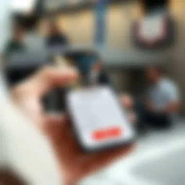 User navigating job application app on iPhone