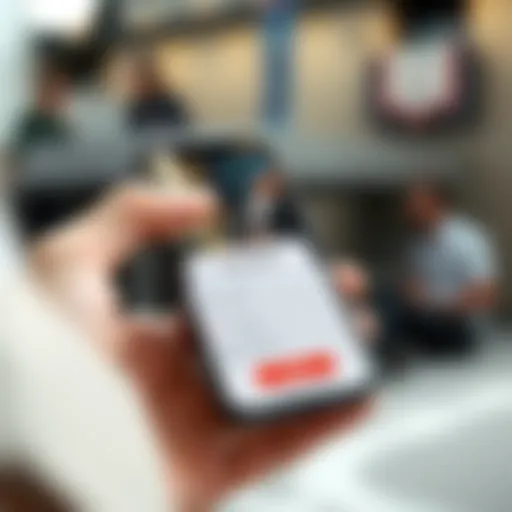 User navigating job application app on iPhone